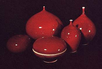 Copper red pots by Tom Coleman