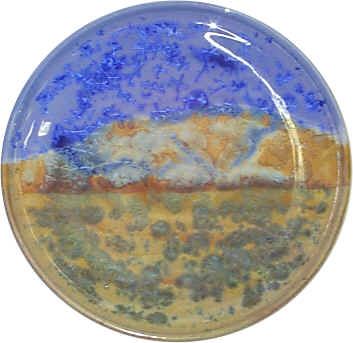 The Sandia Mountains - Plate by Brant Palley Cone 10 crystal glazes 1988